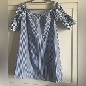 Ambiance Striped White & Blue Dress. Pre-Owned.